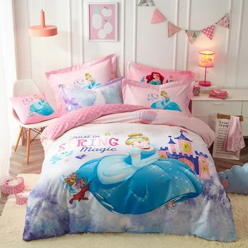 

DISNEY Cindy Princess bedding set queen size 100% cotton quilt/comforter covers girl kid birthday gift bed linen twin bedspread