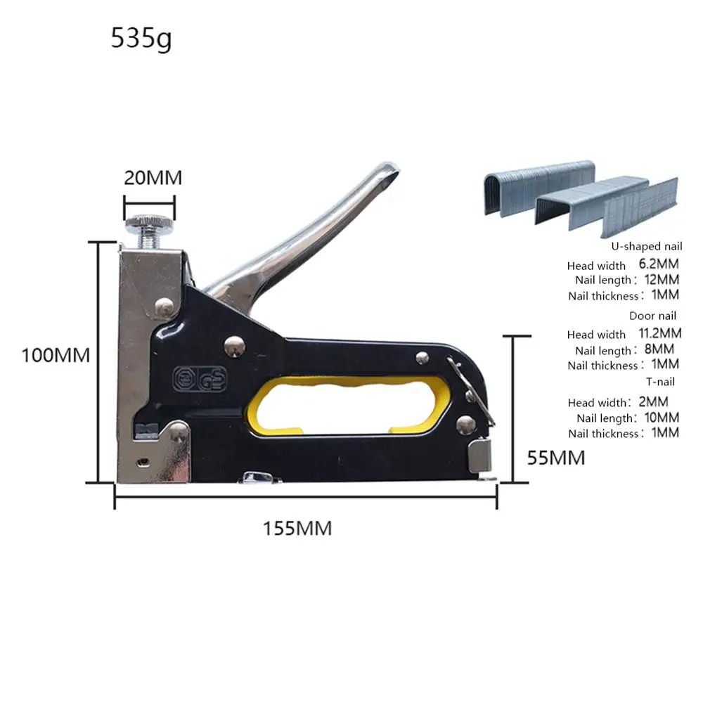 

3 In 1 Manual Nail Heavy Duty Manual Staple Nail Upholstery Tacker Multitool Furniture Stapler Staple for Hobby Art Craf