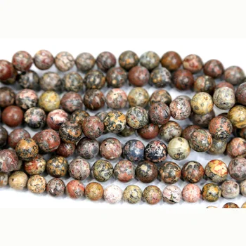 

Wholesale Natural Genuine Leopard Skin Jasper Round Loose Stone Beads 3-18mm Fit Jewelry DIY Necklaces or Bracelets 15" 03455
