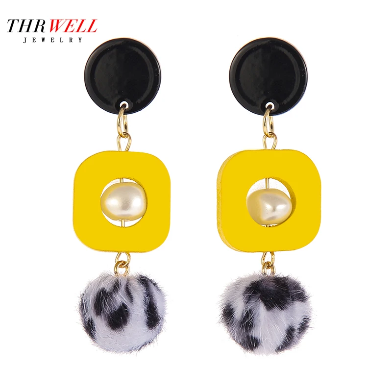

THRWELL New Fashion Women Colorful Enamel Rhinestone Dangle Earrings For Women Fashion Jewelry Christmas Wedding Gifts