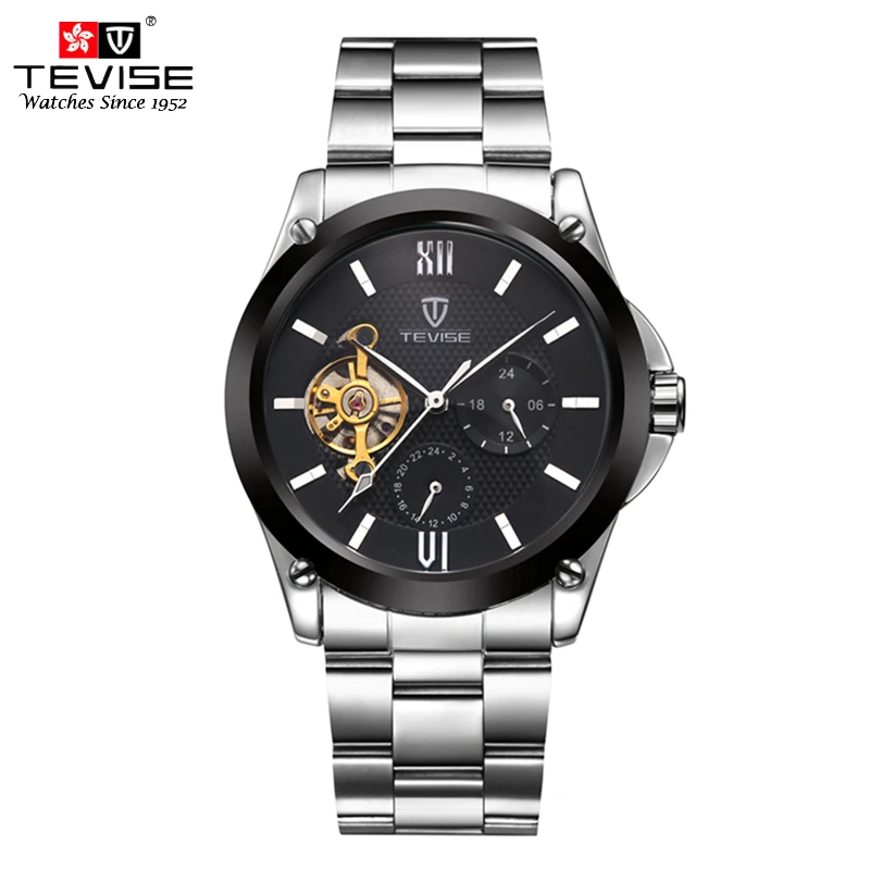 TEVISE رجل الساعات التلقائي الذاتي الرياح الميكانيكية ووتش توربيون الفولاذ المقاوم للصدأ الفاخرة ساعة اليد Relojes هومبر 8502 TEVISE رجل الساعات التلقائي الذاتي الرياح الميكانيكية ووتش توربيون الفولاذ المقاوم للصدأ الفاخرة ساعة اليد Relojes هومبر 8502