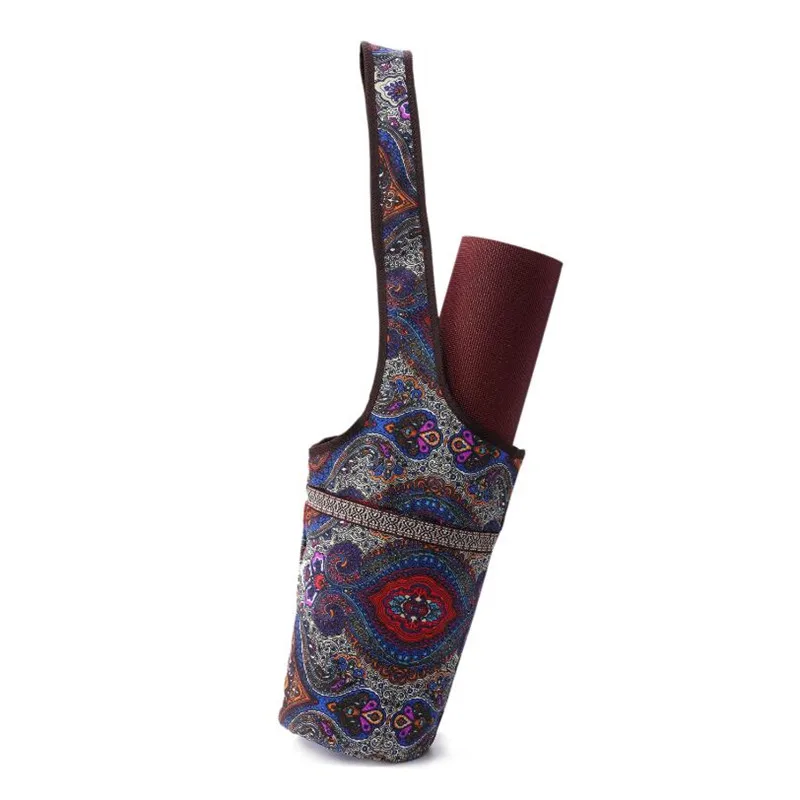 Yoga Mat Bag Carrier Durable Canvas Cotton Oblique span Yoga Backpack Carry Strap Drawstring Bags Pilates Mat Bag