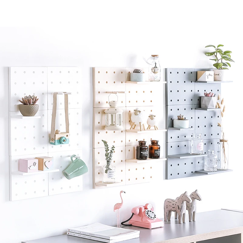 Diy Wall Shelf Plastic Hole Board Japanese Style Storage Rack Living Room Kitchen Bedroom Wall Self Adhesive Hang Board 22x22cm Storage Holders Racks Aliexpress