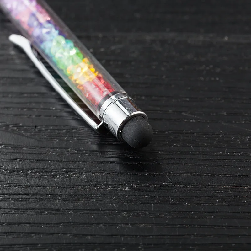 1 шт. мини металлическая шариковая ручка 1,0 мм Кристальный бриллиант емкостная шариковая ручка черные чернила для ручки цветные канцелярские принадлежности для офиса и школы
