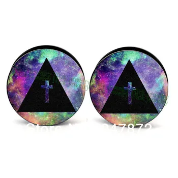 

10 sizes ear expander cross space acrylic screw fit image ear gauges ear plug body piercing jewelry 60pcs/lot NASP-104