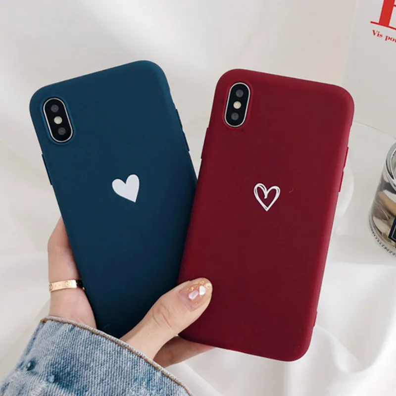 

Matte Love Heart Pattern Phone Case for Xiaomi Mi 5 5X 6X 8 8SE A1 A2 Lite Redmi Note 4 4A 4X 5A 6A 6 Pro S2 Soft Silicone Cover
