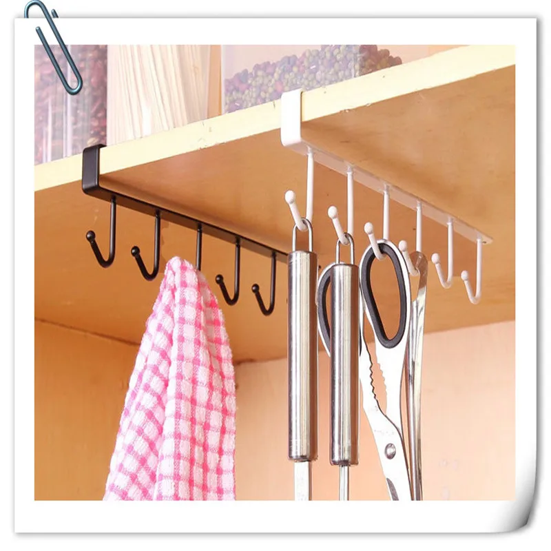 

2018New Hot Kitchen&Bathroom Sundries Hooks Type Rack Cupboard Hanging Hook Kitchen Storage Hanger Chest Organizer Holder fk3