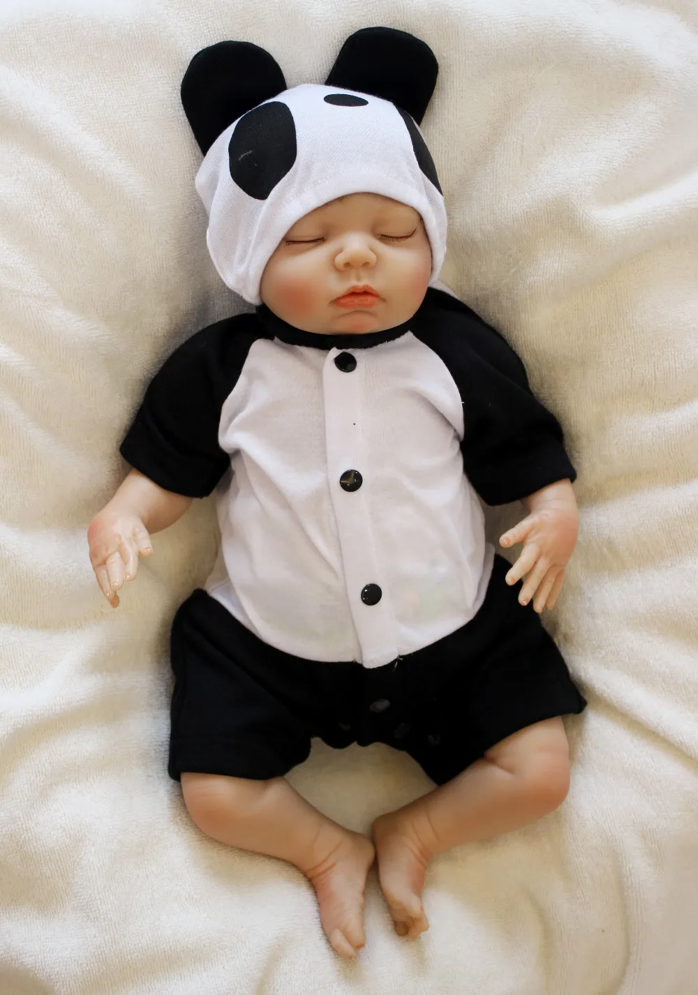 

Bebes reborn panda style silicone reborn baby dolls for boys girls child gift menino bonecas real sleeping newborn baby doll