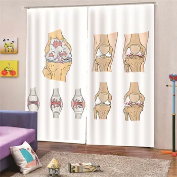 

3D Digital Print Knee Blackout Curtain For Living Room Home Decor Thick Faux Curtains For Bedroom Ready Made Custom AP12