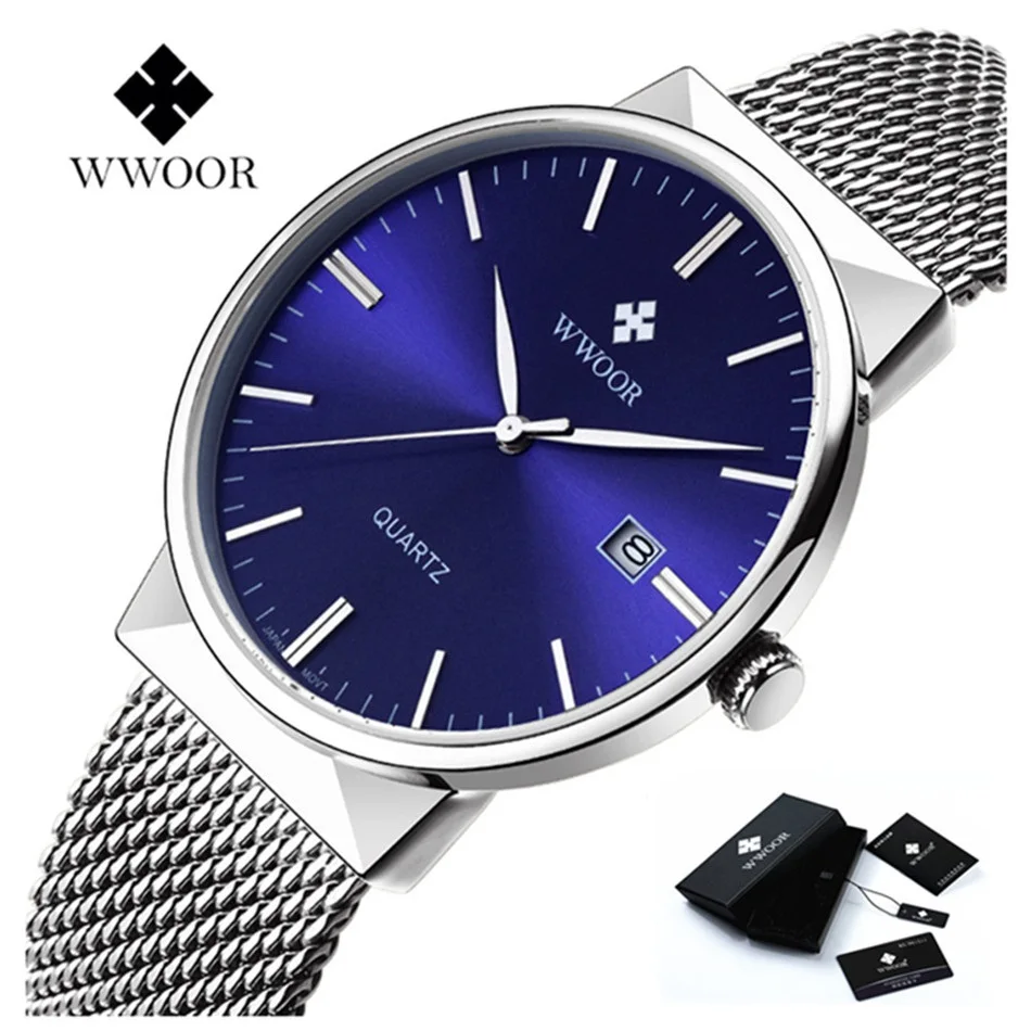 

WWOOR Watches Men Luxury Brand Simple Men Watch Waterproof Stainless Steel Calendar Sport Quartz Wristwatches relogio masculino