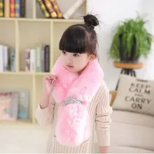 Лидер продаж; шарф для девочки с кроличьими волосами; теплый однотонный детский набор для грифа; детская одежда из искусственного меха