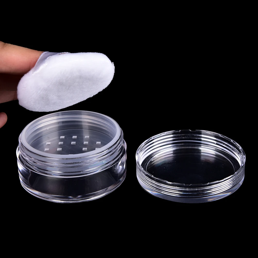 

1Set 12ml Loose Powder Box Sifter & Puff Compact With The Grid Jar Empty Cake Packing Cosmetic Container Case