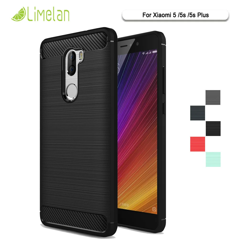 Limelan Новый чехол для Xiao mi 5 5S 5s Plus из углеродного волокна матовый ТПУ телефонные