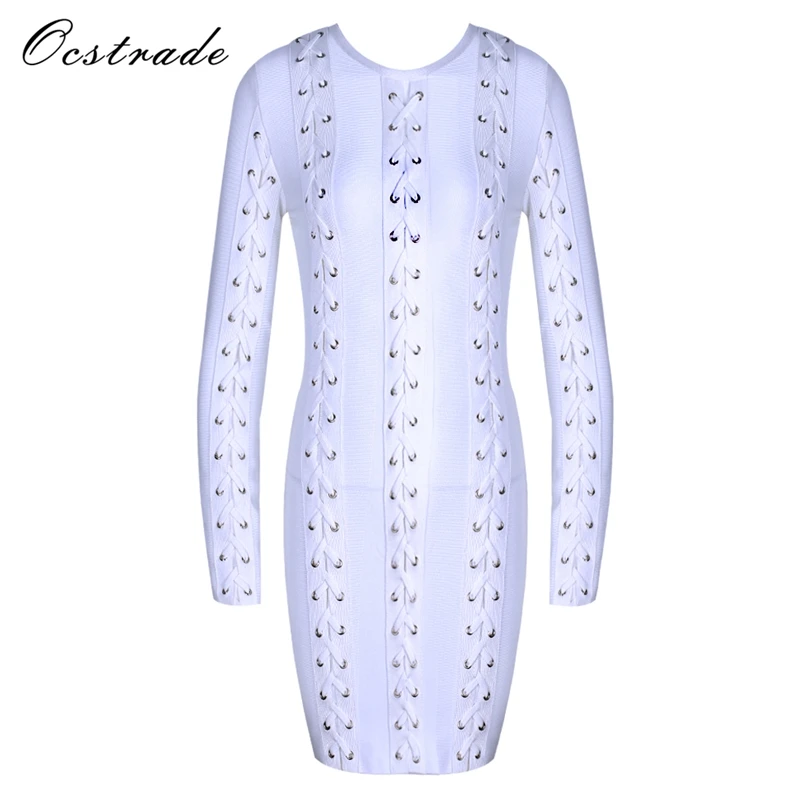 Ocstrade-Women-Fashion-New-2017-Autumn-Winter-White-Suedette-Lace-Up-Bodycon-Dress-Sexy-Party-Mini