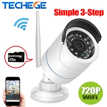 Techege 1280*720 P WI-FI Ip-камеры HD 1.0MP wifi камера Ночного Видения, водонепроницаемая Открытый TF Card Слот ВИДЕОНАБЛЮДЕНИЯ камера Обнаружения Движения