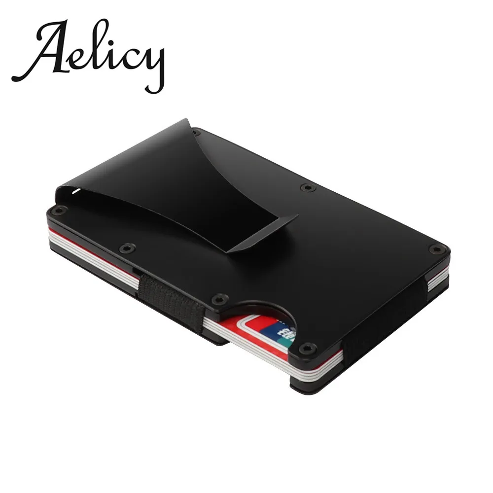 

Aelicy Metal Mini Slim Wallet Detachable Money Clip Brand Fashion Business Credit Card ID Holder With Anti-chief Case Protector
