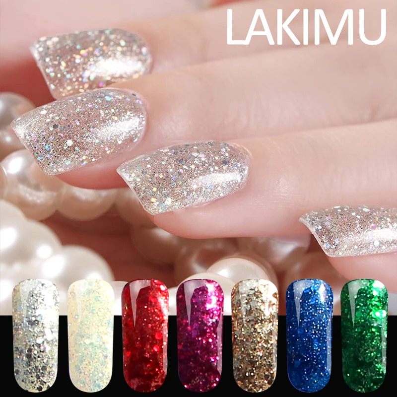

Lakimu Semi Permanent Gellak 7ML Diamond Nail Gel Glitter LED UV Gel Manicure Shiny Sequins Soak Off Gel Nail Polish Vernis