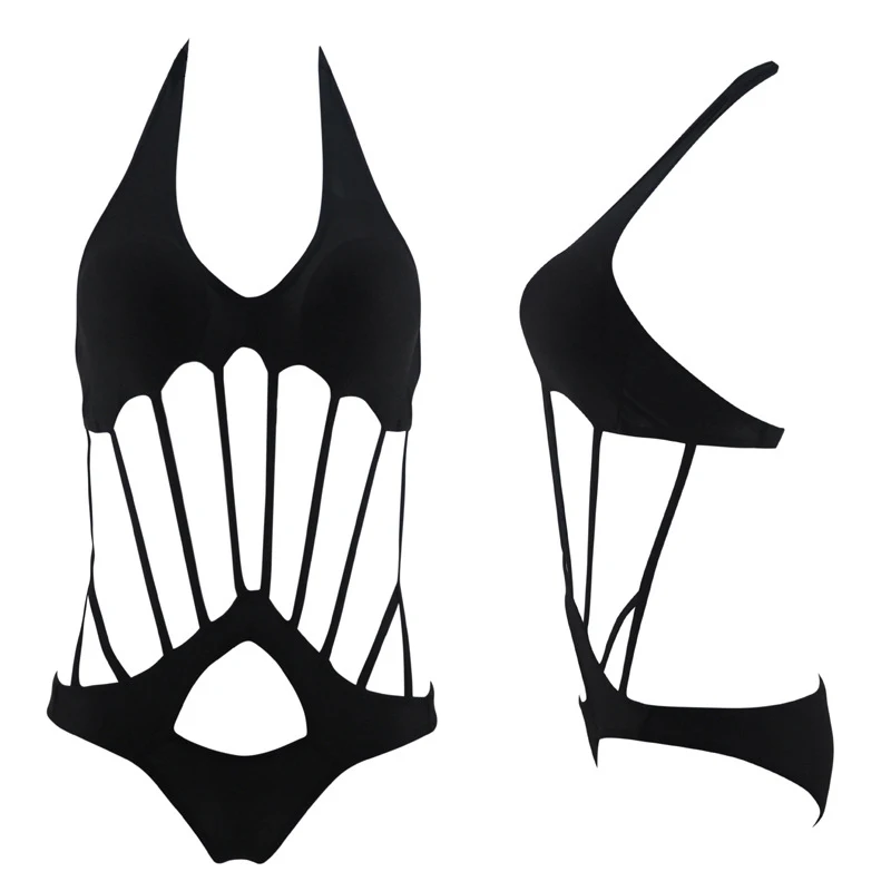 One piece Sexy Backless Bodysuit Women Sleeveless Summer Beach Hot Deep V Bodysuits Scoop Neck Cross Slim Bodysuit