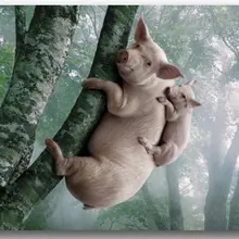 Модный коврик в гостиную, милый поросенок на дереве 40x60 см, коврик для двери на заказ, домашний декоративный ковер, модный коврик