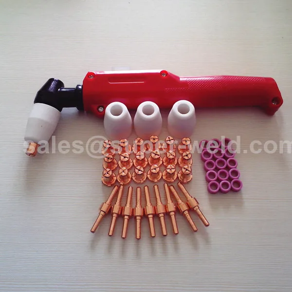 

PT31/JG40 Hand Use Torch Head With Power Switch+Extended Nozzle 15pcs +15pcs Extended Electrode+5pcs shield +10pcs Swirl Ring