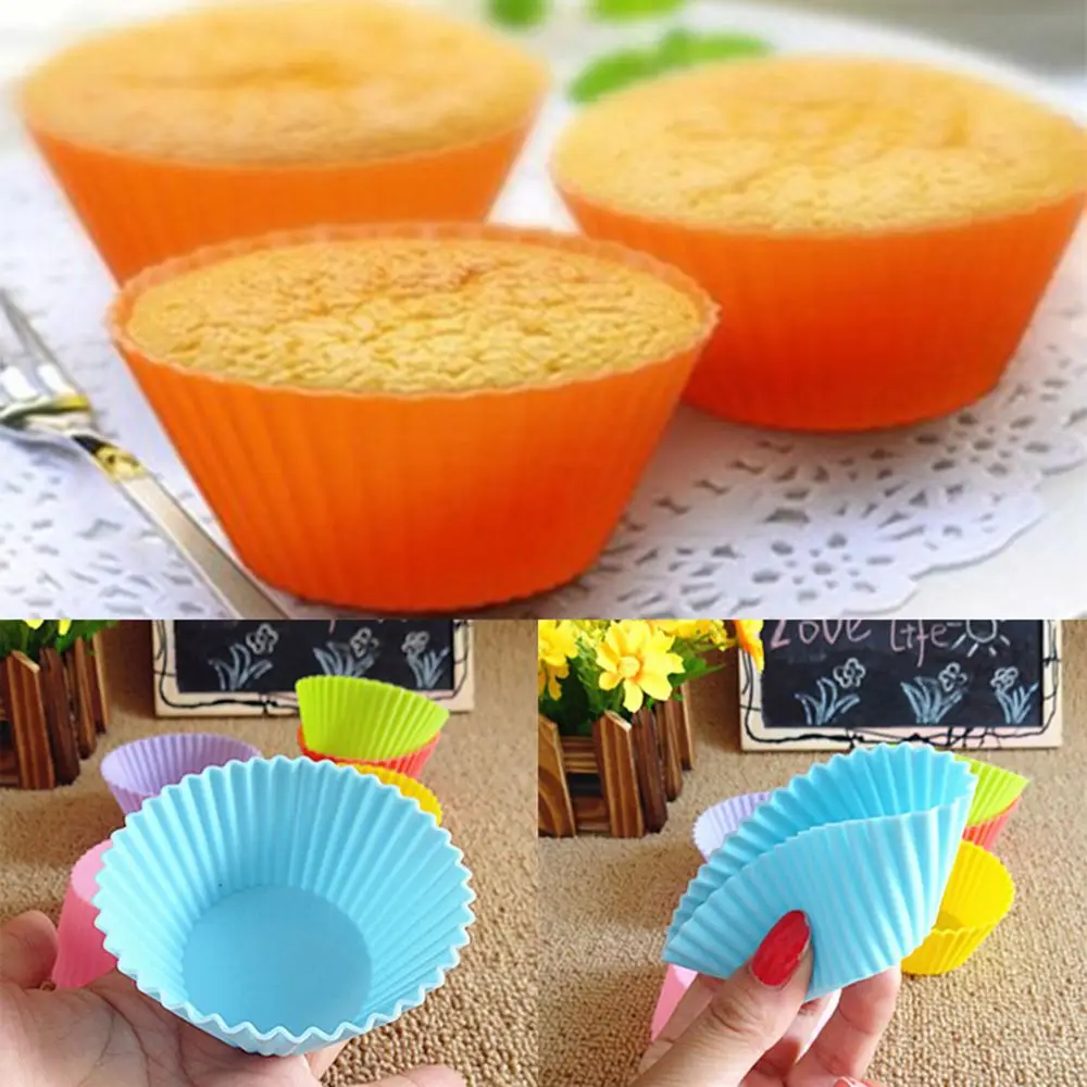 

4 PCS Cupcake Soft Silicone Round Shape Cake Muffin Chocolate Liner Unique Original Tools Home Accessories