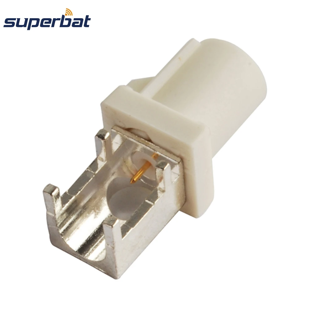 Superbat 10 шт. РЧ разъем Fakra B белый/9001 штекер торцевой Запуск PCB крепление под прямым углом