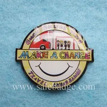 Изготовленный На Заказ офсетной печатью с изображением улыбки булавки сделают шанс значок нет минимального размера заказа