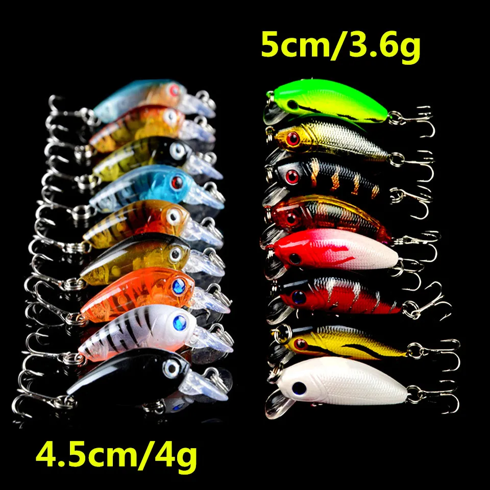 

17pcs/lot Fishing Lures Set Mixed 2 Model Hard Baits Artificial Make Bass Crankbait Wobbler Minnow Lure and Crank bait Mix pesca