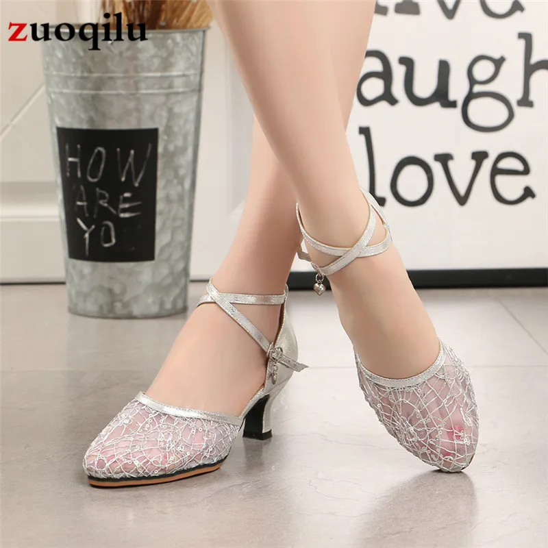 

ladies high heels transparent mesh silver Bling shoes women pointed shoes party high heels wedding shoes big size 42