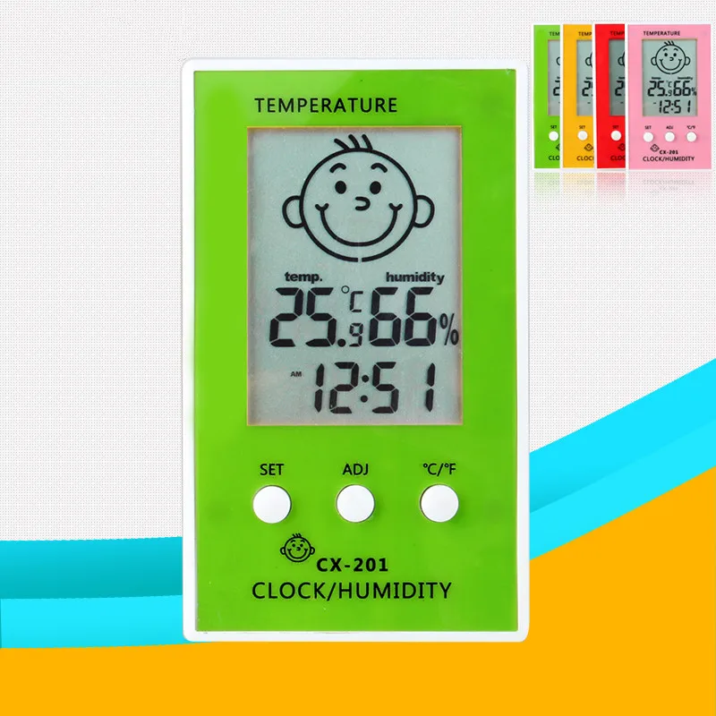 

Baby Face LCD Digital Hygrometer Thermometer Humidity Tester Diagnostic-Tool temperature and humidity electronic clock