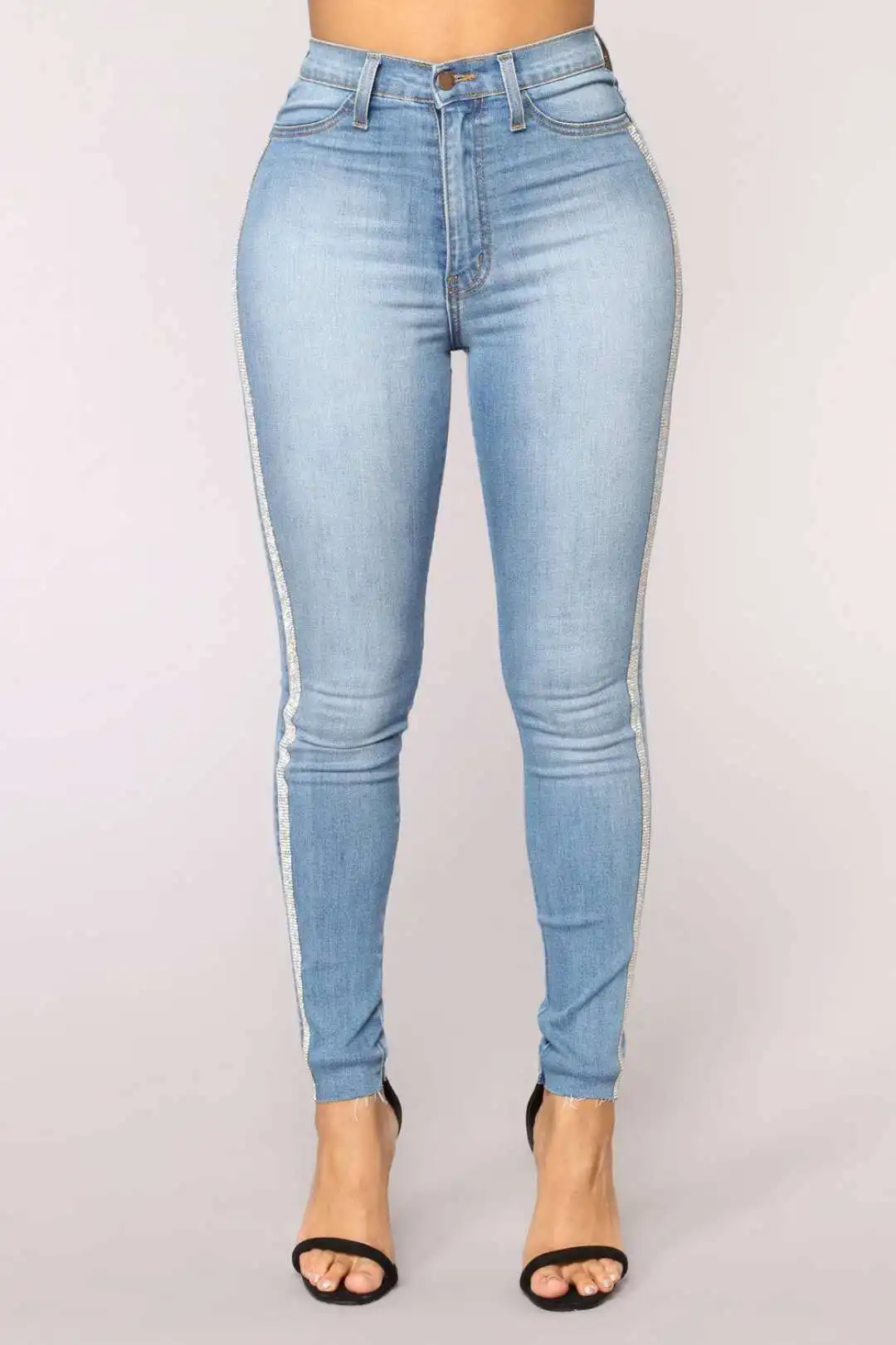 High street striped jeans Women