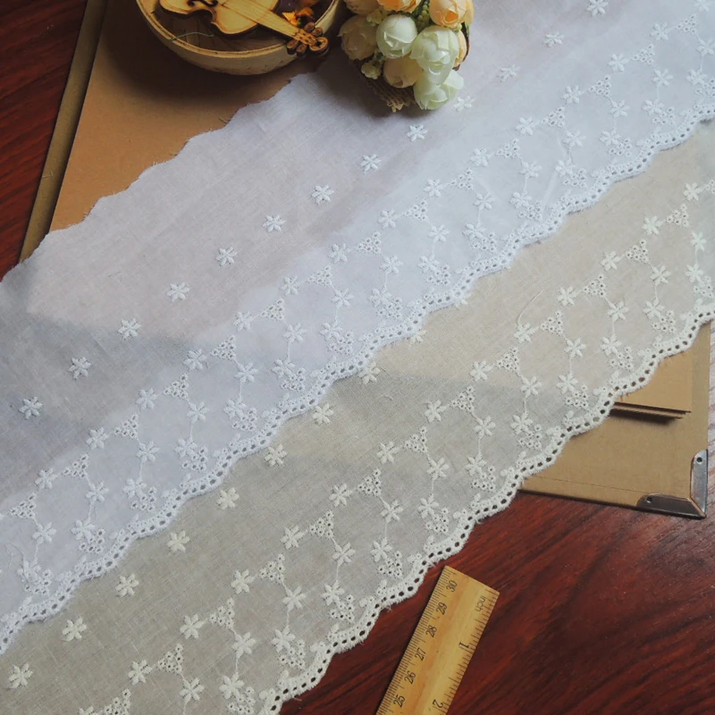 Хлопчатобумажная кружевная ткань для украшения ручной работы, материал, ширина 13 см