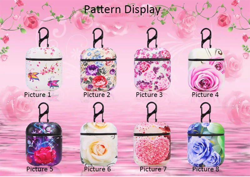 

Luxury Decorative Pattern DIY Case for Airpods PC Hard Airpods Case Marvel Airpods Accessories Protective Cover With Hook Cases