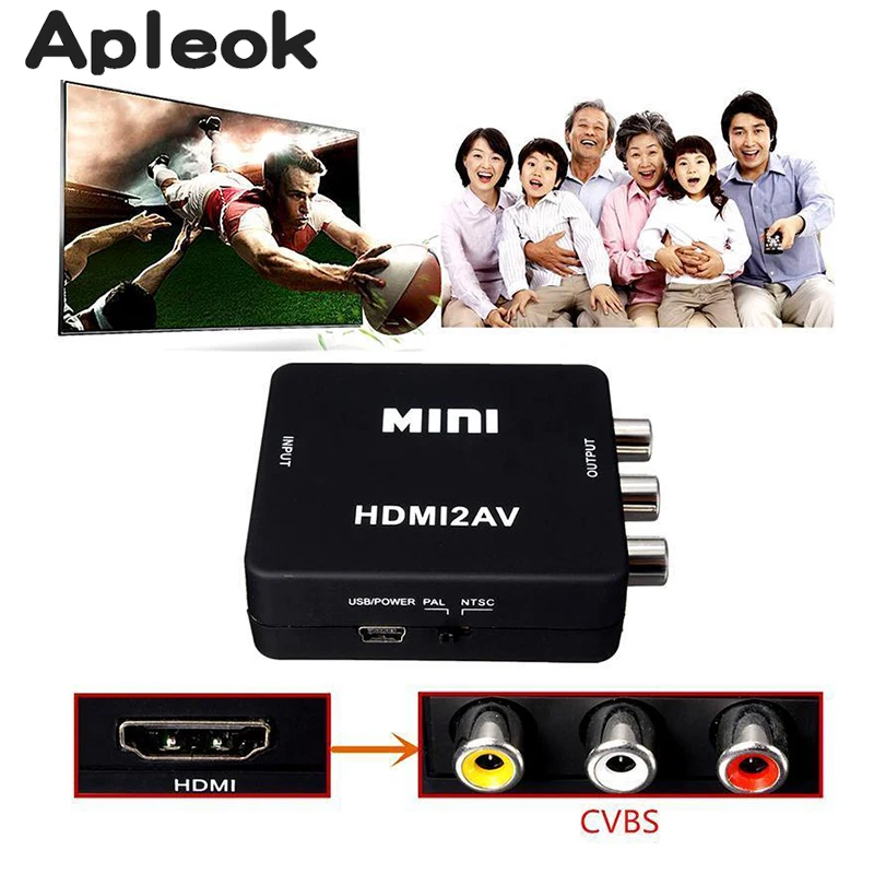 Мини Переходник HDMI AV r1080p RCA для HDTV HD DVD видео входной сигнал CVBS мини переходник|mini