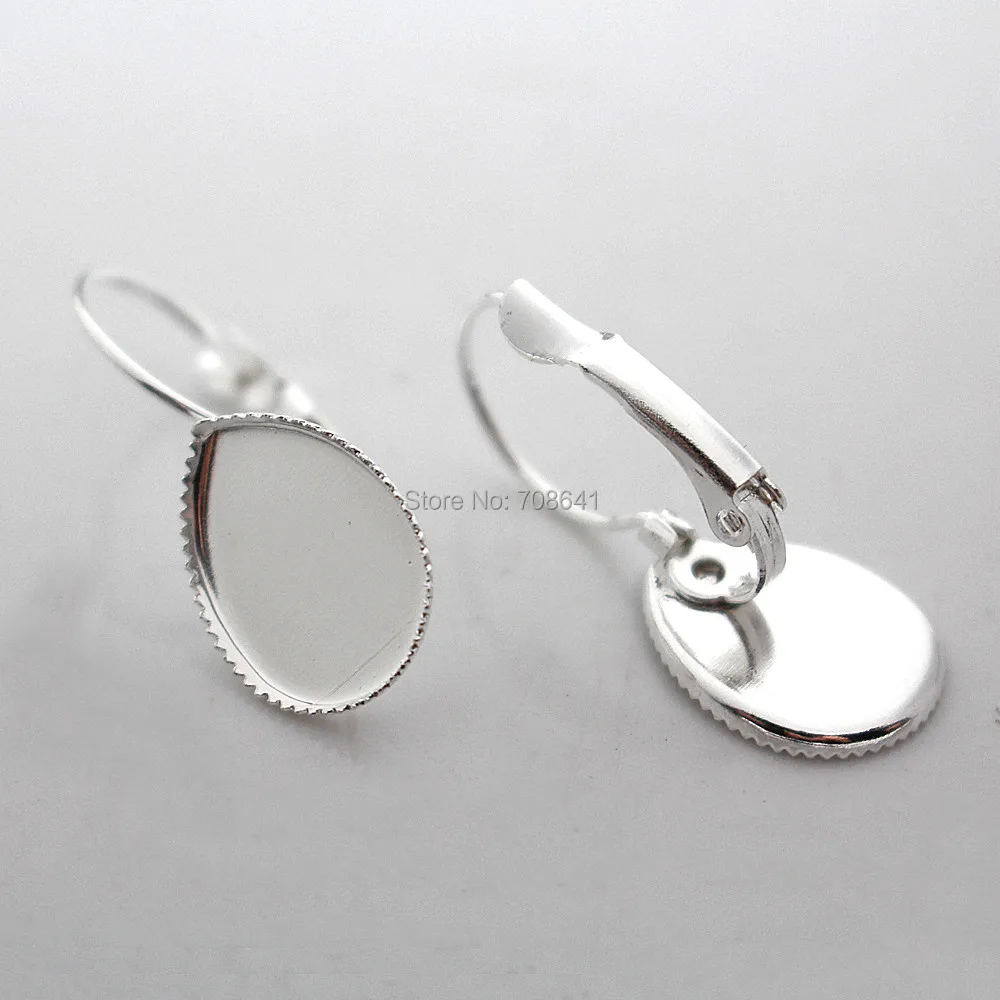 10pcs Trays Blank Drop Earring Hook Base Settings for DIY Jewelry Making#Q