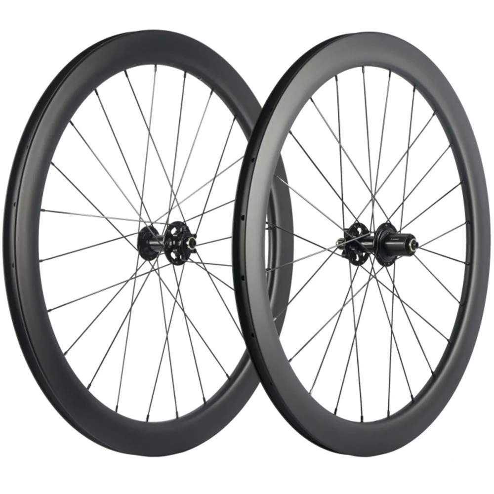 Disc Brake Road Bike 50mm Clincher Carbon Wheelset 25mm Width Ud Matte