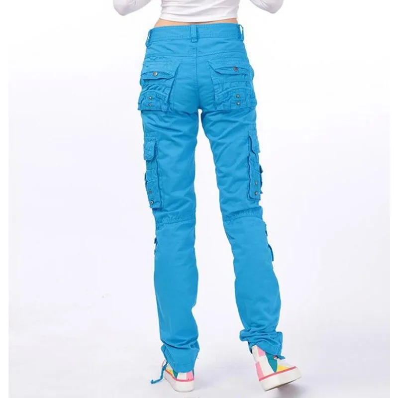 Pantalon femme, женские спортивные хлопковые брюки, свободные прямые брюки-карго с несколькими карманами, уличная одежда для девочек, штаны в стиле хип-хоп