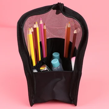 

Practical Black Mesh Zipper Cosmetic Bag Travel Makeup Brush Organizer Pouch Pocket Holder Kit Empty Make Up Tool Storage Case