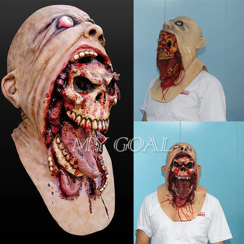 halloween latex bloody mask zombie face melting walking dead horror costume party prop - Bloody Halloween Masks halloween latex bloody mask zombie face melting walking dead horror costume party prop - Bloody Halloween Masks