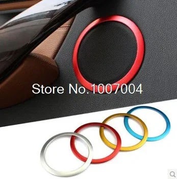 4 pcs aluminium alloy Car Sound decoration ring car stying for 2013 2014 2015 BMW 3 Series F30 F35 loudspeaker Audio ring cover