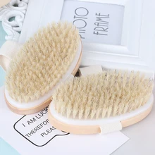 Натуральная щетина, мягкая спа-щетка для тела, деревянная щетка для ванны и душа, массажная ручная щетка для всего тела кожи