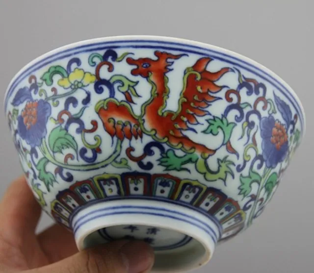 Античная QingDynaty ручной работы фарфоровая миска, красочные синий и белый шар, ручная роспись ремесла, лучшие украшения дома и коллекции