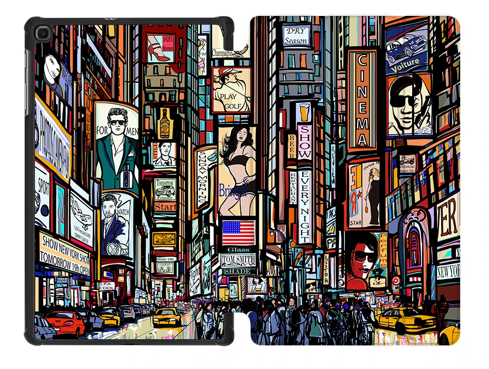 MTT Graffiti Case For Samsung Galaxy Tab A 10.1 inch SM-T510 T515 Slim PU Leather Flip Fold Stand Tablet Cover coque