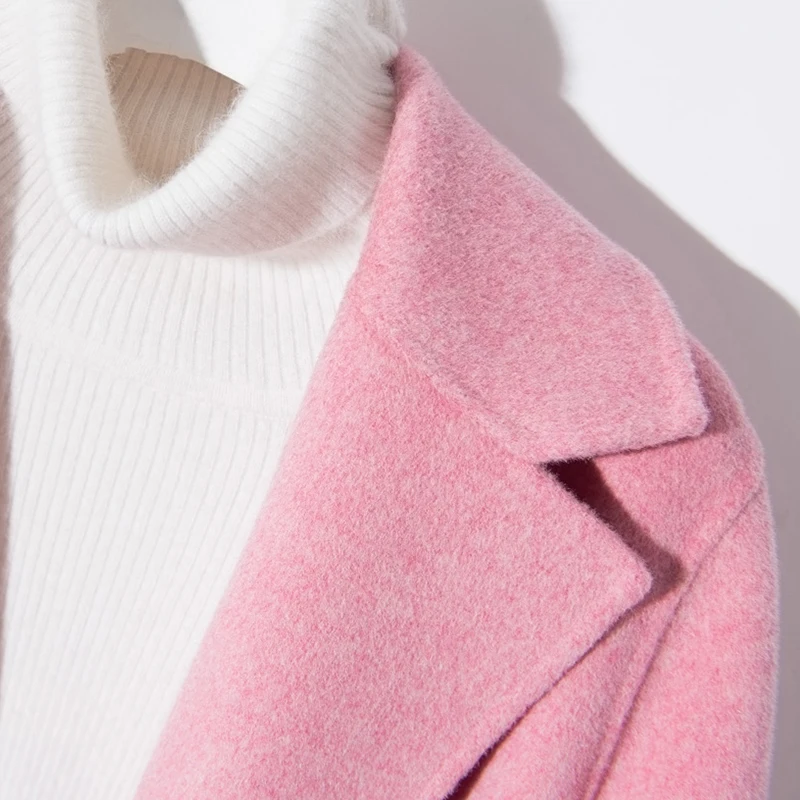 Winter Women Wool V-Neck Short Coats JECH 2018 Popular Fashion Casual Wool Multi-color Coat Female Coat Top Grade Coat Female