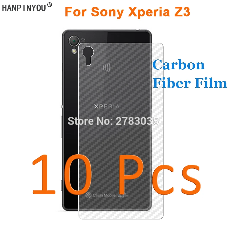 

10 Pcs/Lot For Sony Xperia Z3 / Dual 5.2" New Durable 3D Anti-fingerprint Transparent Carbon Fiber Back Film Screen Protector