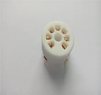 

10pcs tube socket GZC7-Y-B-G 7 pin golden tube holder outlet for amplifier PCB 6Z4 EAA91 EC92