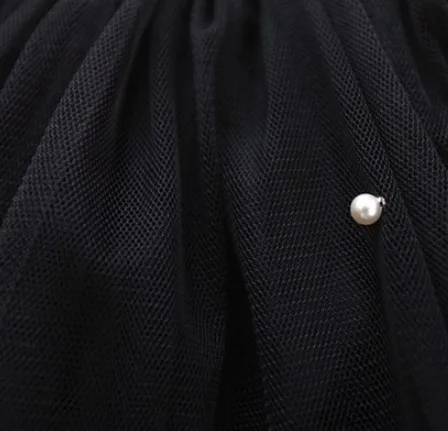 Г. Весенне-Осенняя детская юбка-пачка для малышей черно-белые многослойные юбки-пачки с жемчужинами для девочек балетная юбка Saia Fantasia Tutus JW1462