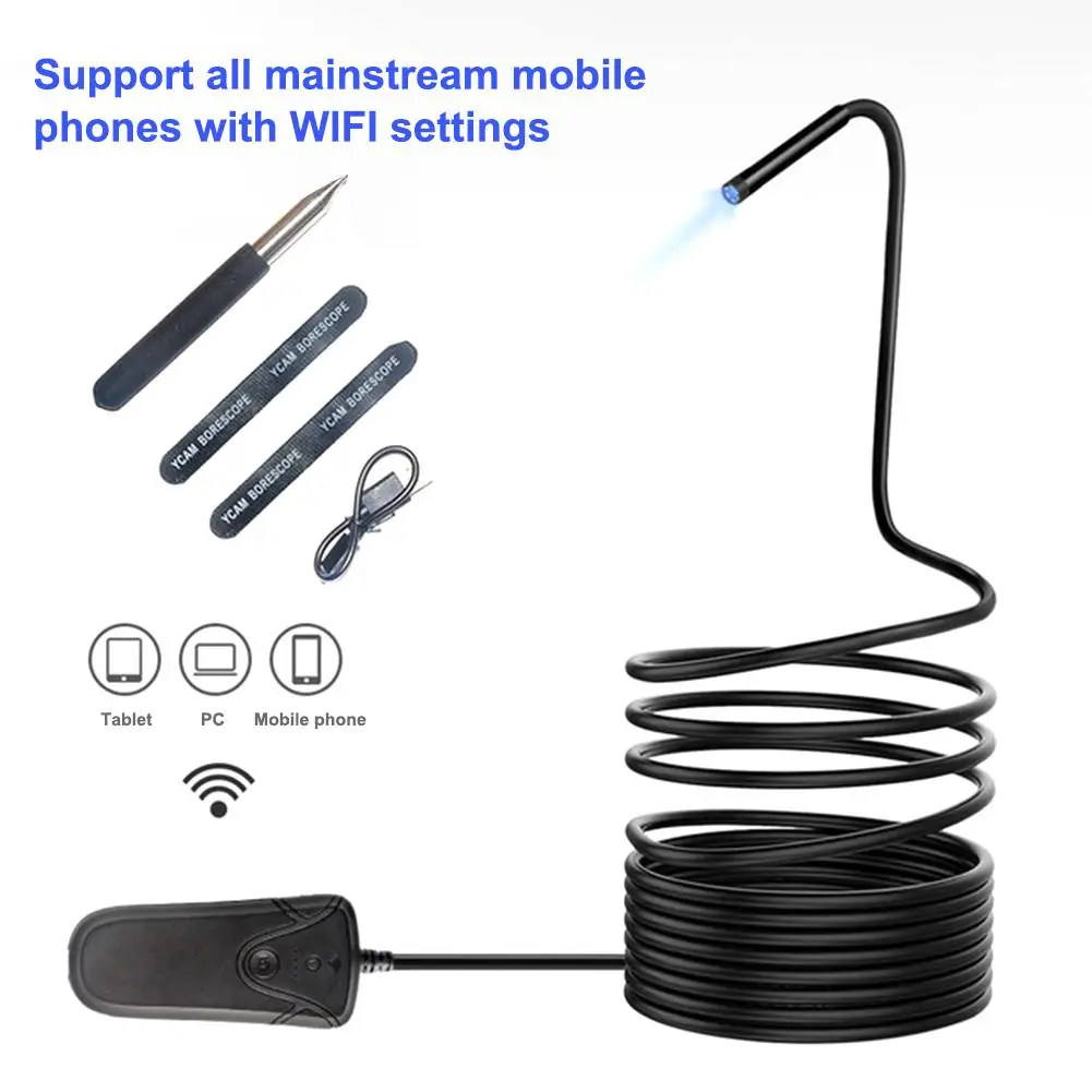 

HD 1080P Endoscope 5.5MM Lens Wifi Endoscope for Apple Android Wireless Endoscope Line Length 3 Meters