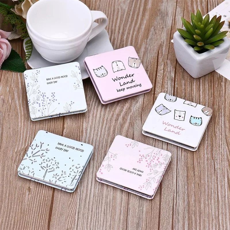 

1pcs Portable Folding Mirror Double sided Minicortical Compact Makeup Cosmetic Pocket Mirror For Makeup Tools