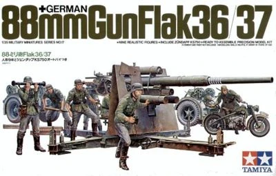 Modelo Tamiya 35017 1/35 German 88 mm Gun Flak 36/37 Kit modelo de plástico|plastic model kits|model kit88mm gun - AliExpress